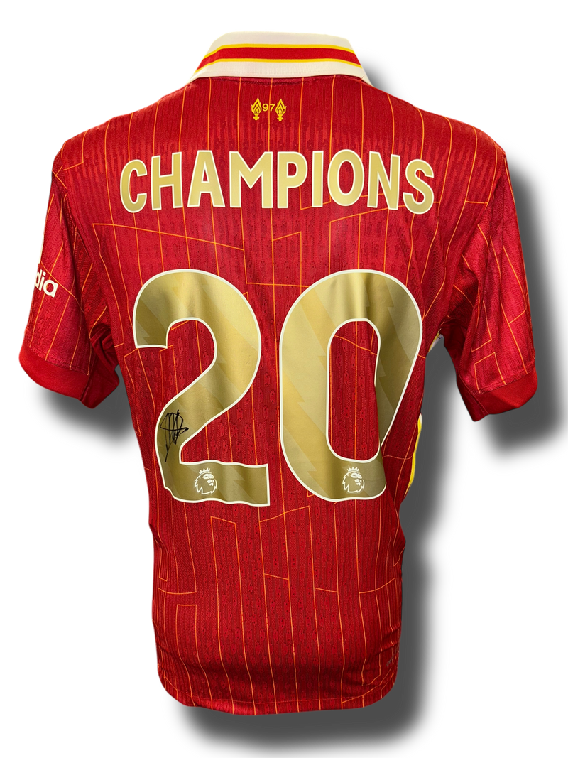 ARNE SLOT SIGNED LIVERPOOL FC 24/25 CHAMPIONS GOLD HOME SHIRT (AFTAL COA)-1