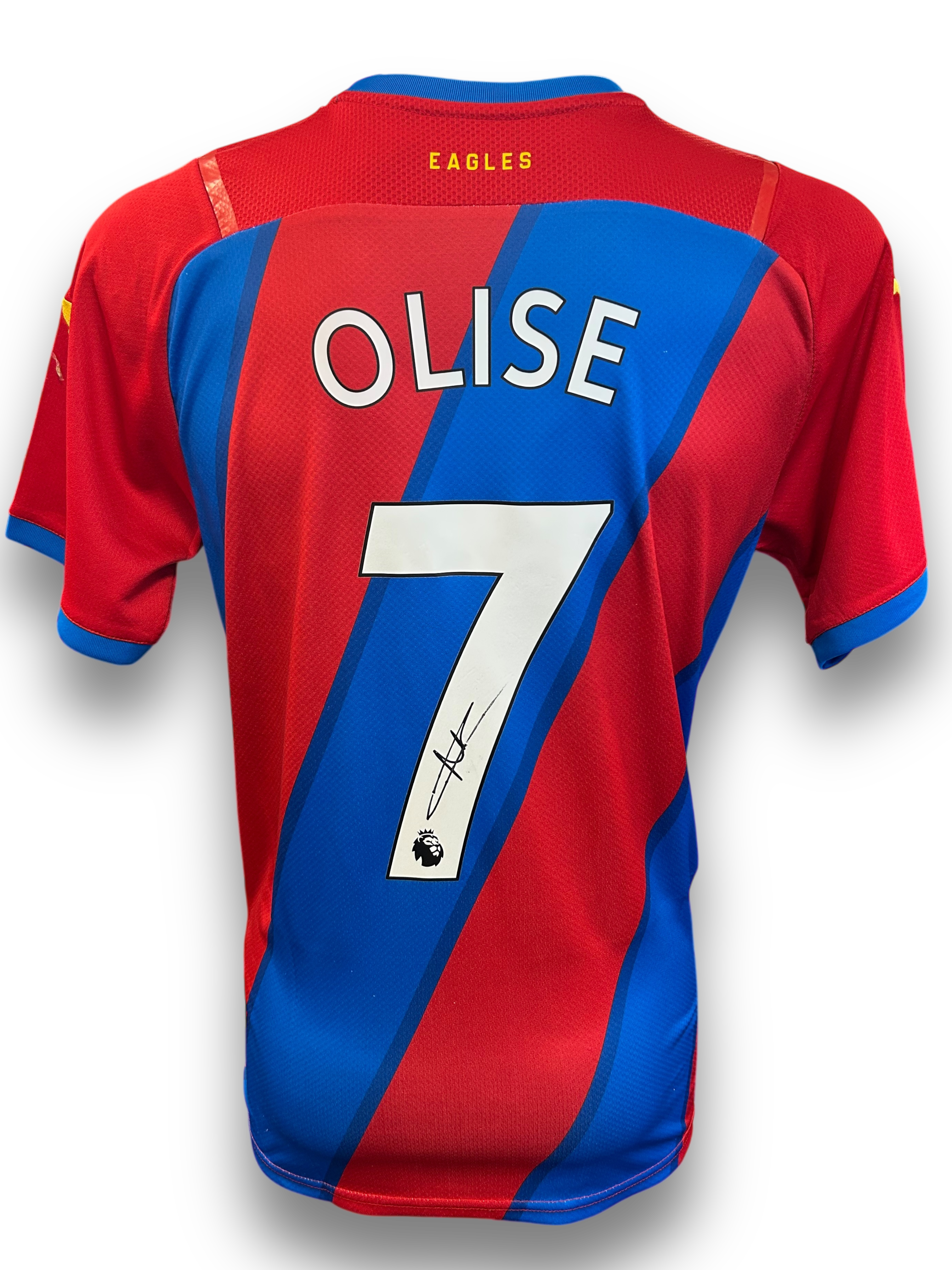 MICHAEL OLISE SIGNED CRYSTAL PALACE 2021/22 HOME SHIRT (AFTAL COA)