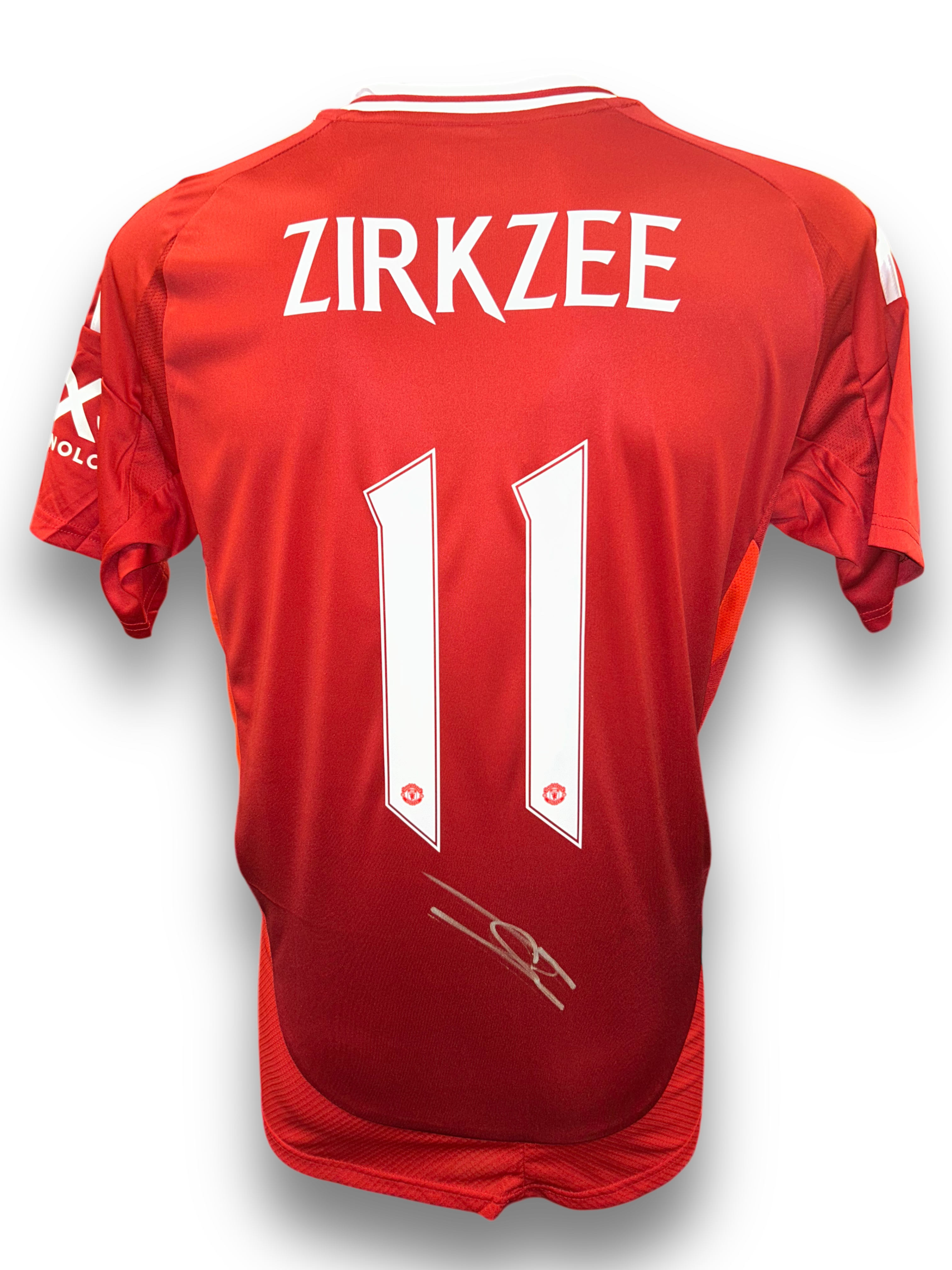 JOSHUA ZIRKZEE SIGNED 2024/25 MANCHESTER UNITED HOME SHIRT ZIRKZEE 11 (AFTAL COA)