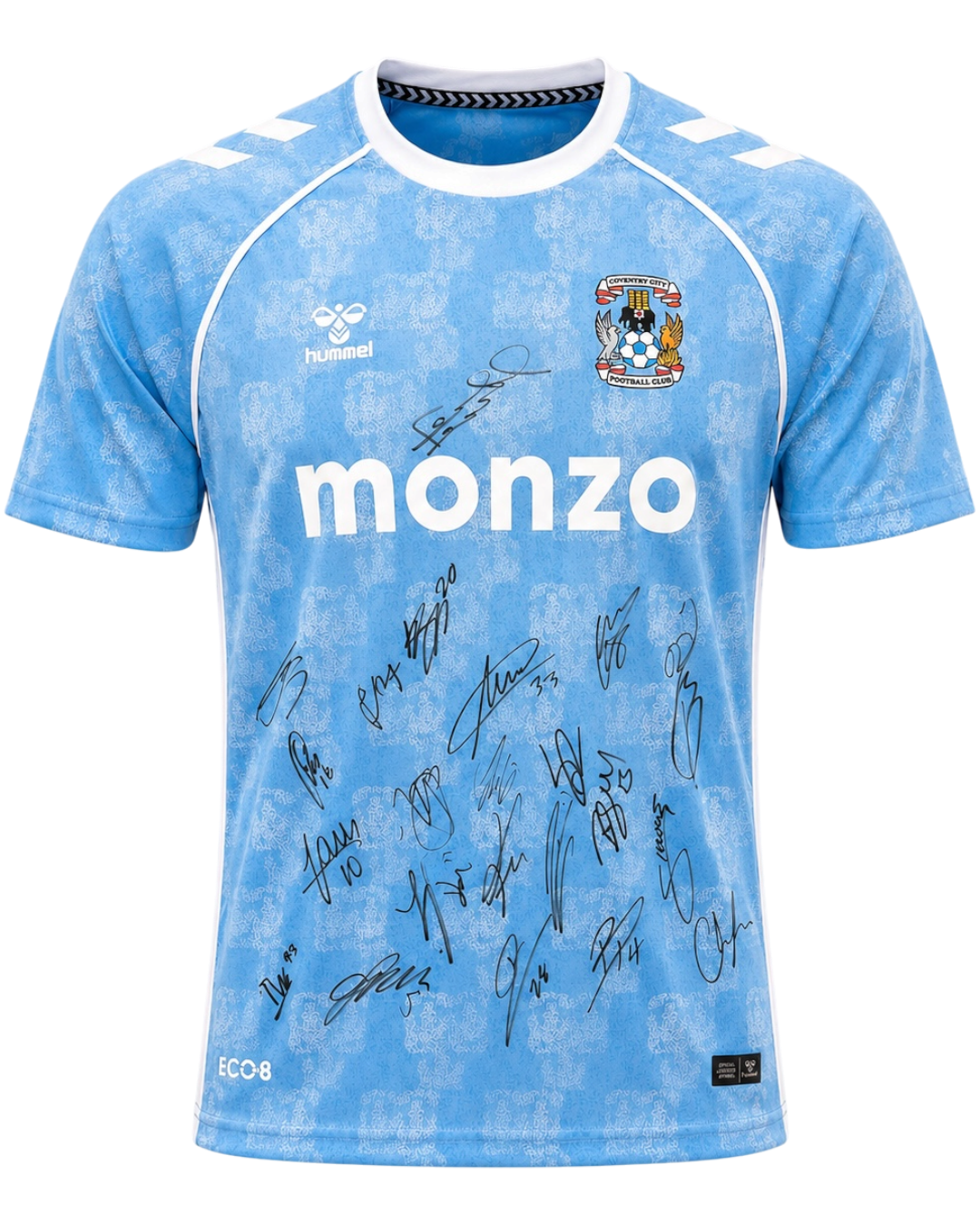 COVENTRY CITY FC 2025/26 CHAMPIONS SQUAD SIGNED HOME SHIRT (ACG CERT AG19029)