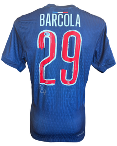 BRADLEY BARCOLA SIGNED 24/25 PARIS SAINT-GERMAIN PSG HOME SHIRT (ACG CERT AG19113)-1