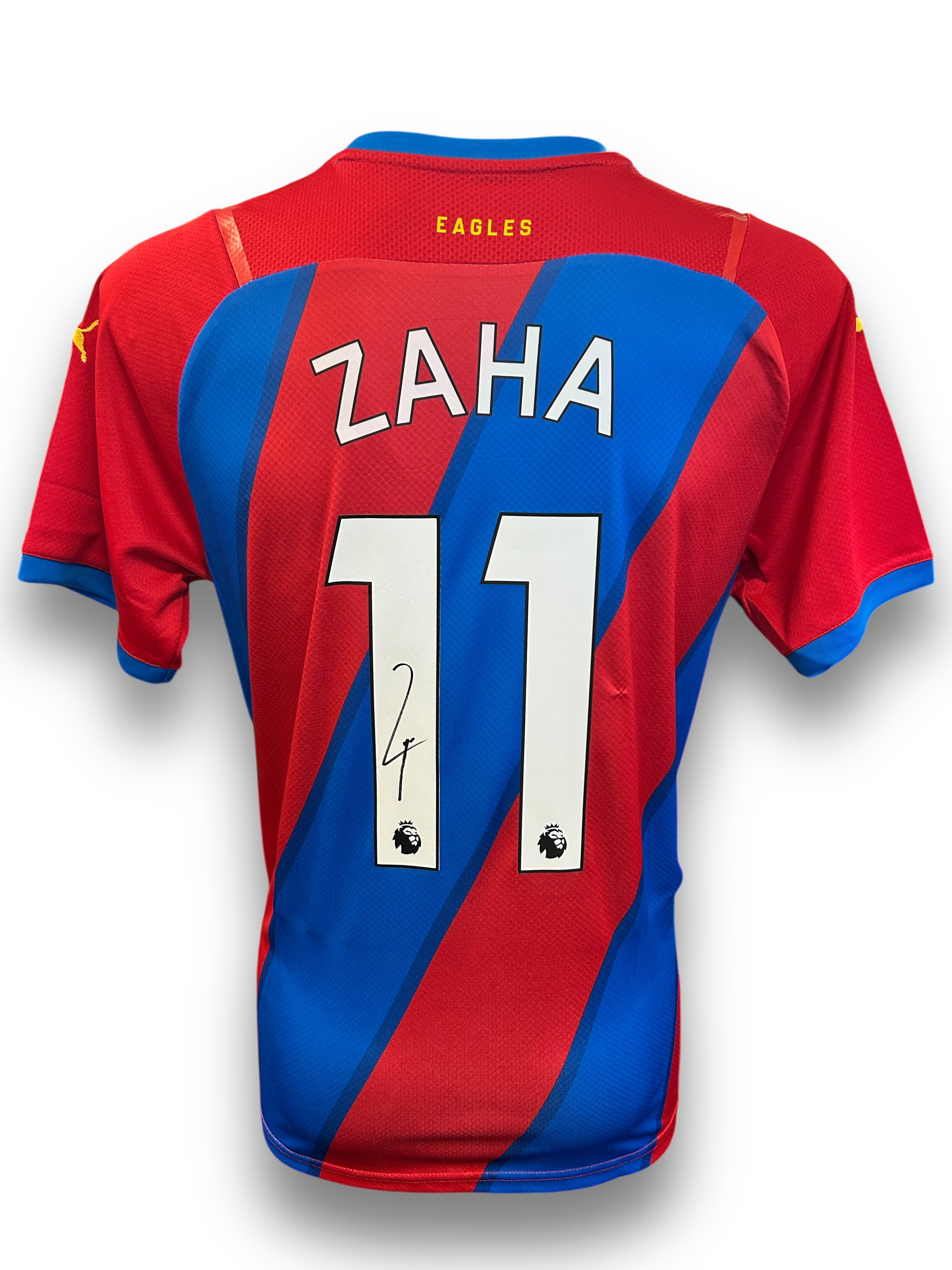 WILFRIED ZAHA SIGNED CRYSTAL PALACE 2021/22 HOME SHIRT ZAHA 11 (AFTAL COA)