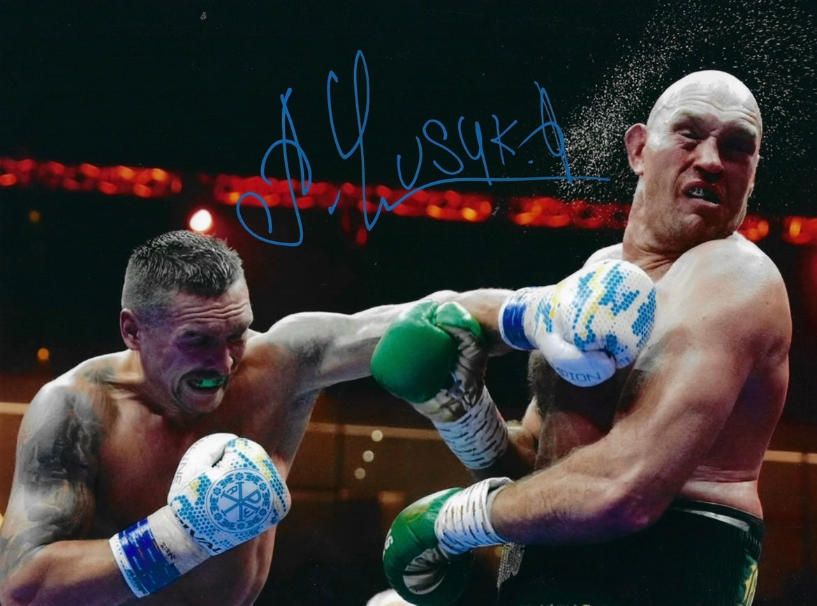 OLEKSANDR USYK SIGNED 14x11 USYK FURY UNDISPUTED PHOTO (AFTAL COA) 2