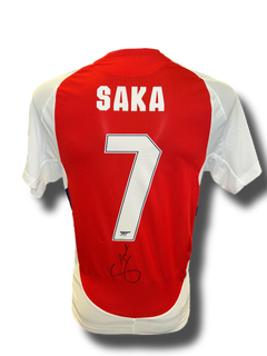 BUKAYO SAKA SIGNED ARSENAL FC 2024/25 HOME PLAYER VERSION SHIRT (AFTAL COA)-1