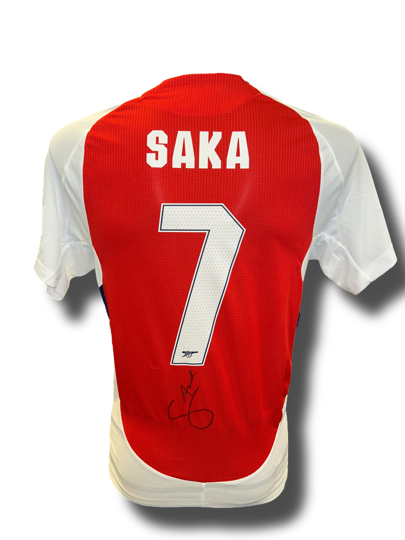 BUKAYO SAKA SIGNED ARSENAL FC 2024/25 HOME PLAYER VERSION SHIRT (AFTAL COA)-1