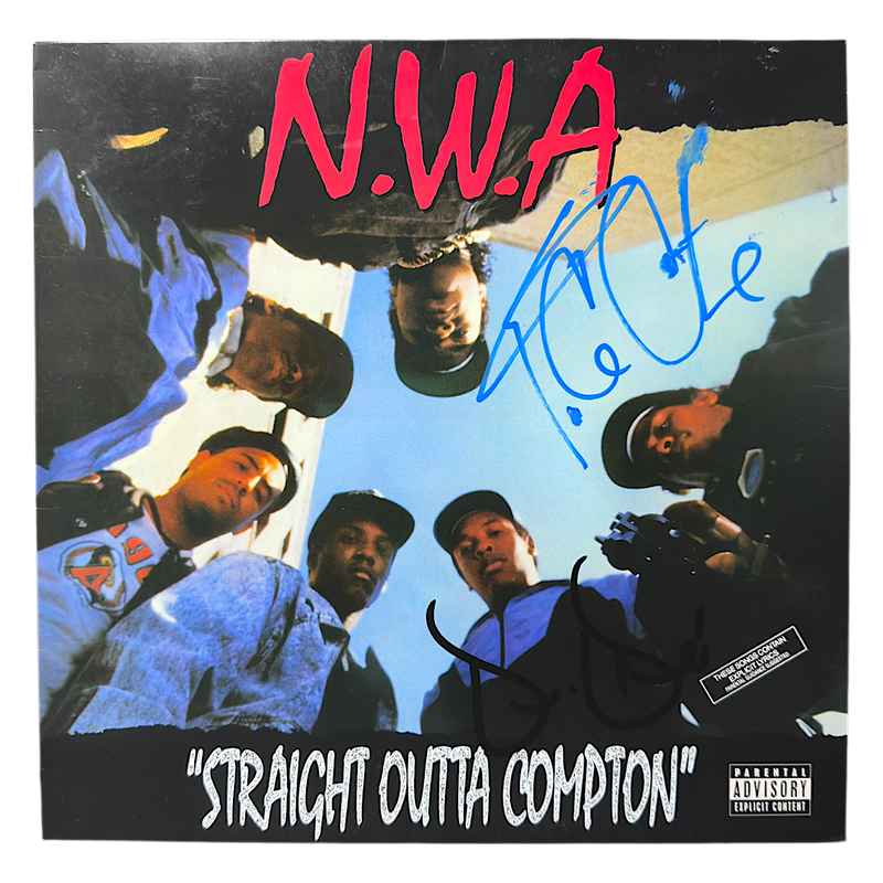 ICE CUBE & DR DRE SIGNED NWA STRAIGHT OUTTA COMPTON VINYL (ACG CERT AG17909)-1