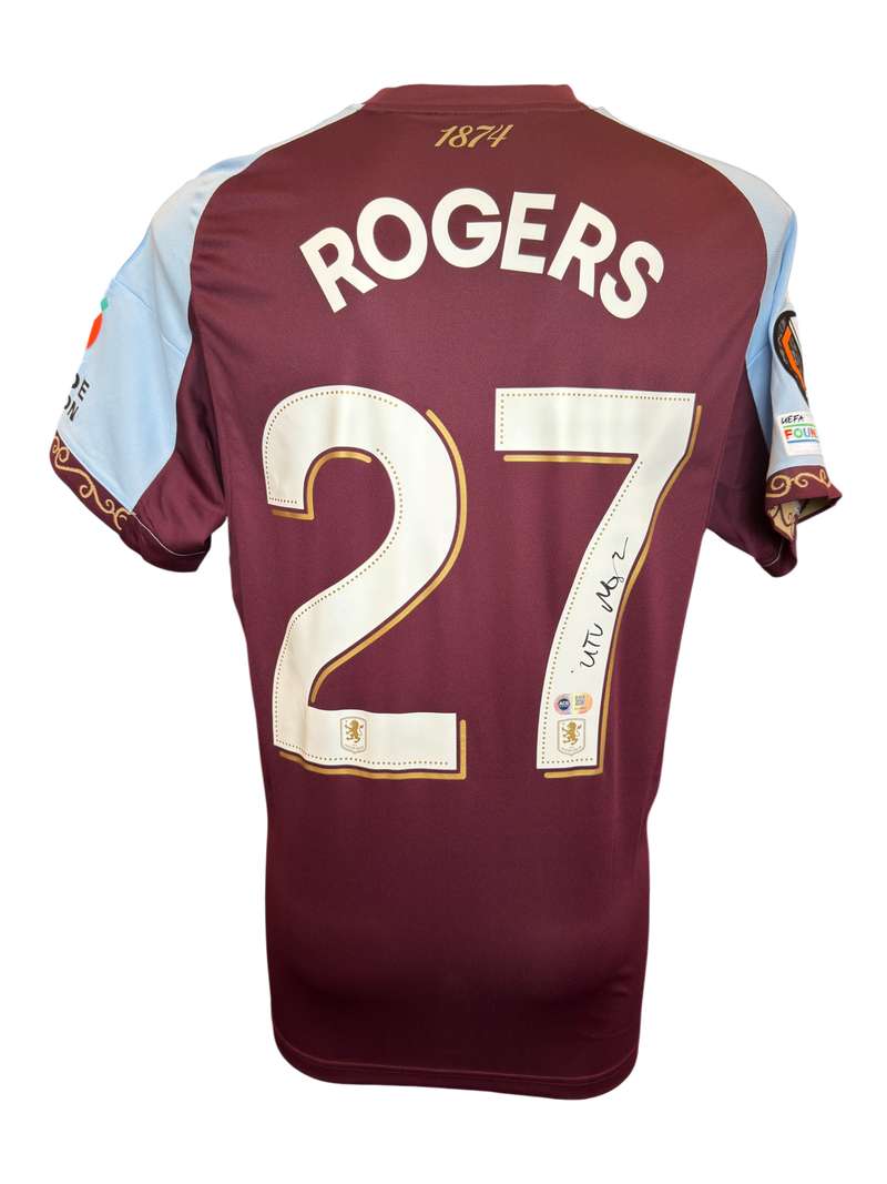 MORGAN ROGERS SIGNED 25/26 ASTON VILLA HOME UEL SHIRT (ACG CERT AG19083)-1
