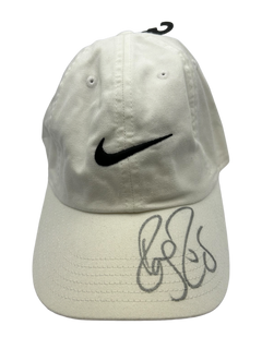 ROGER FEDERER SIGNED WHITE NIKE TENNIS CAP WIMBLEDON (AFTAL COA) 2-1