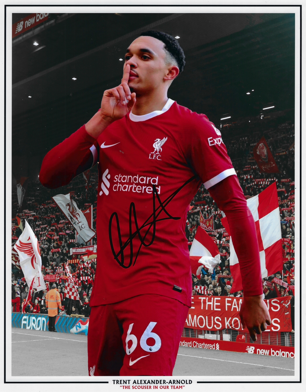 TRENT ALEXANDER-ARNOLD SIGNED LFC 16x12 SCOUSER IN OUR TEAM PHOTO (AFTAL COA)
