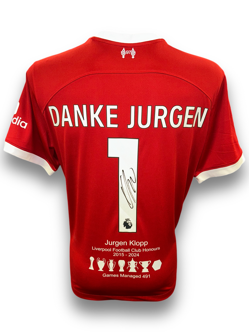 JURGEN KLOPP SIGNED 2023/24 LIVERPOOL FC 2015-24 HONOURS HOME SHIRT (AFTAL COA)-1