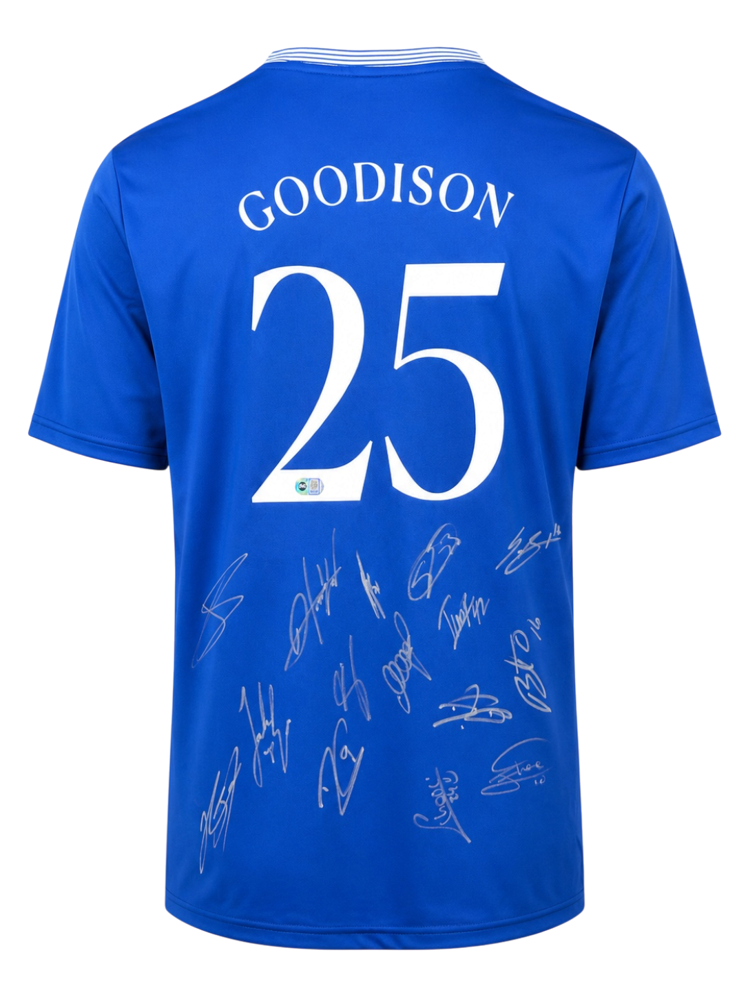 EVERTON FC SQUAD SIGNED GOODISON 25 2024/25 HOME SHIRT (ACG CERT AG19320)-1