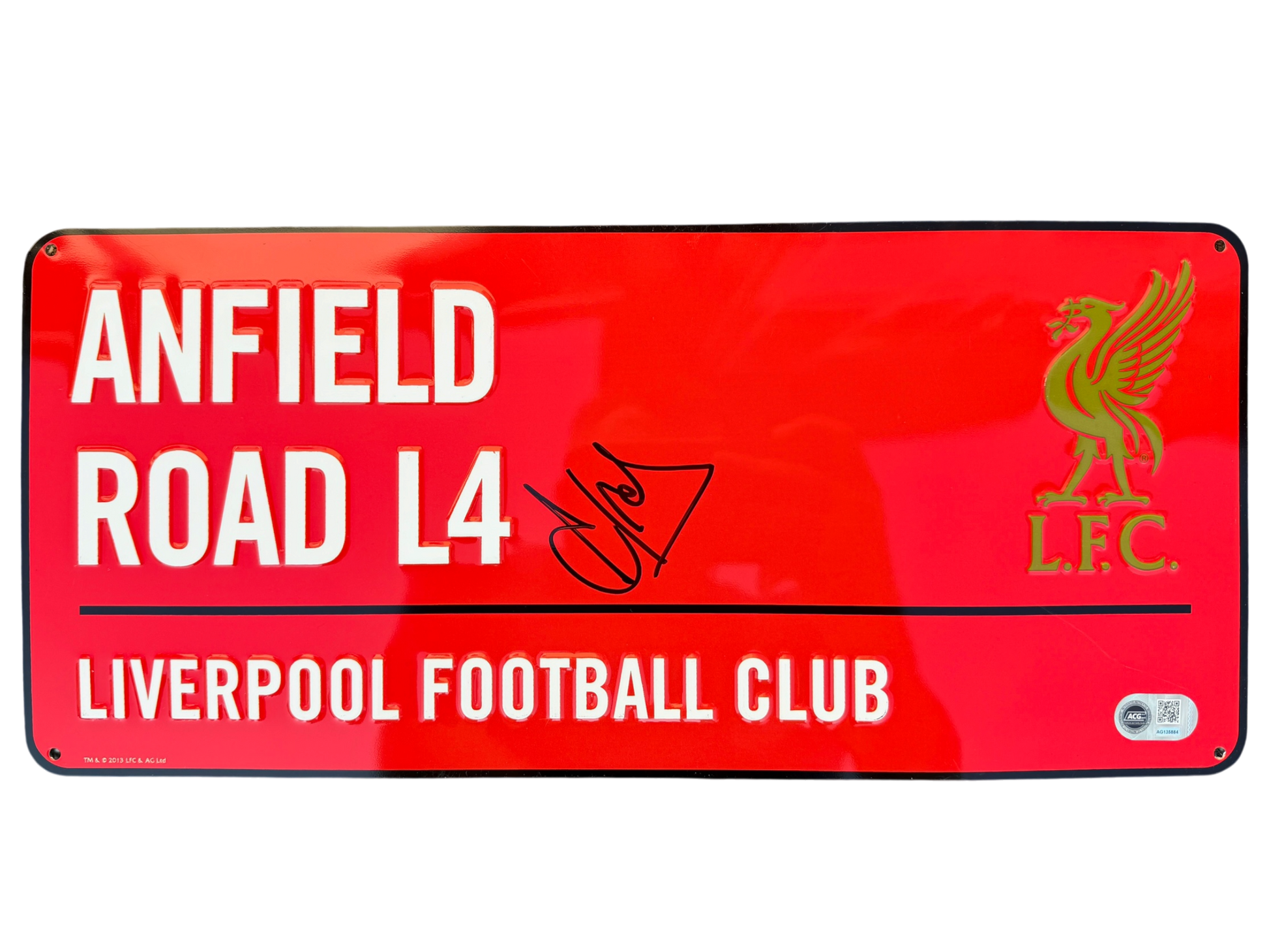 ANDONI IRAOLA SIGNED LIVERPOOL FC ANFIELD STREET SIGN (ACG CERT AG135884)-1
