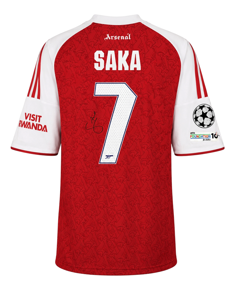 BUKAYO SAKA SIGNED ARSENAL FC 2025/26 HOME UCL SHIRT (ACG CERT AG19070)-1