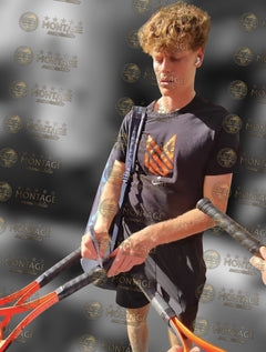 JANNIK SINNER SIGNED RED HEAD ATTITUDE TENNIS RACKET (ACG CERT AG19132)-2