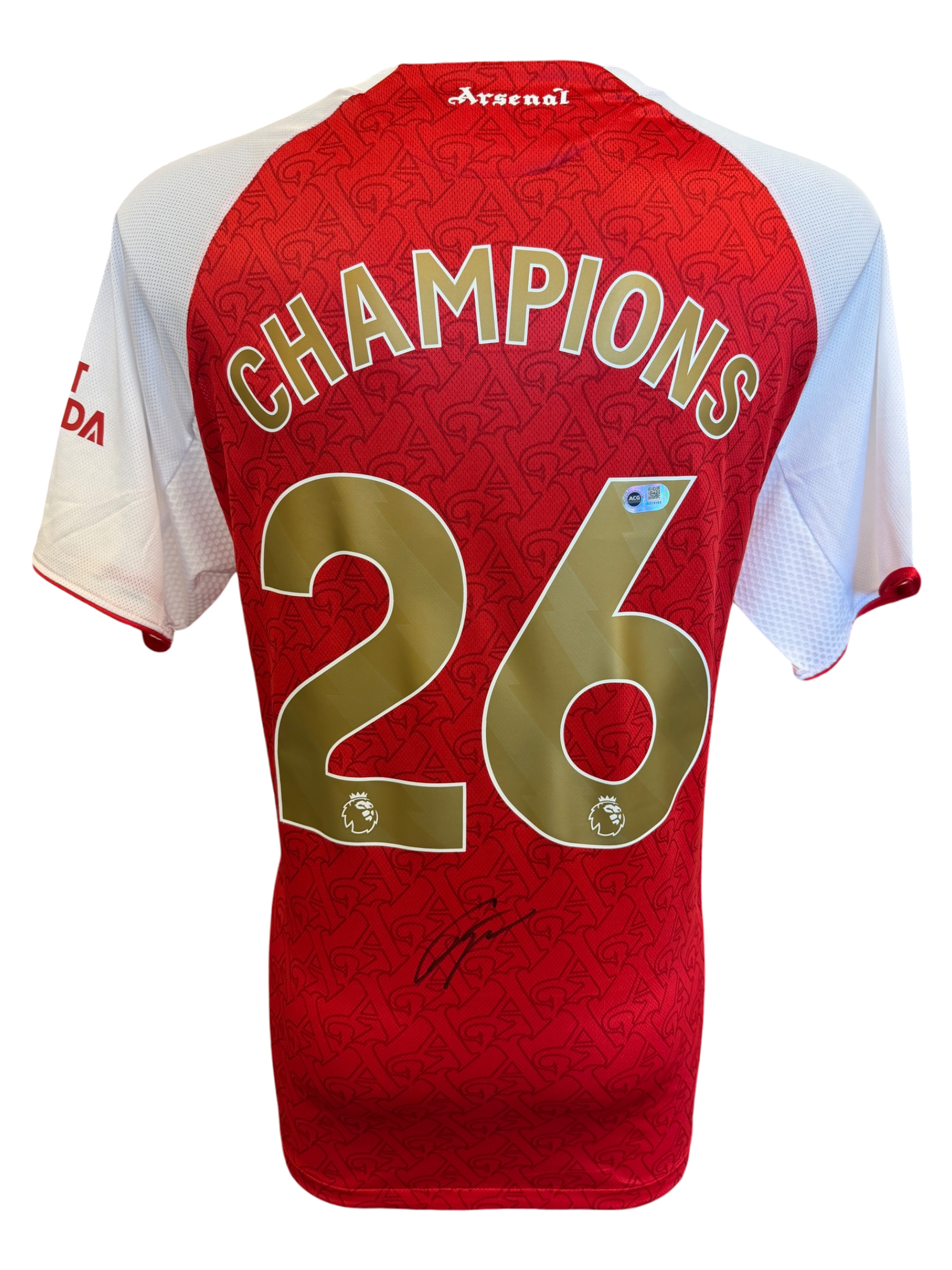 VIKTOR GYOKERES SIGNED ARSENAL 25/26 CHAMPIONS HOME SHIRT (ACG CERT AG19183)-1