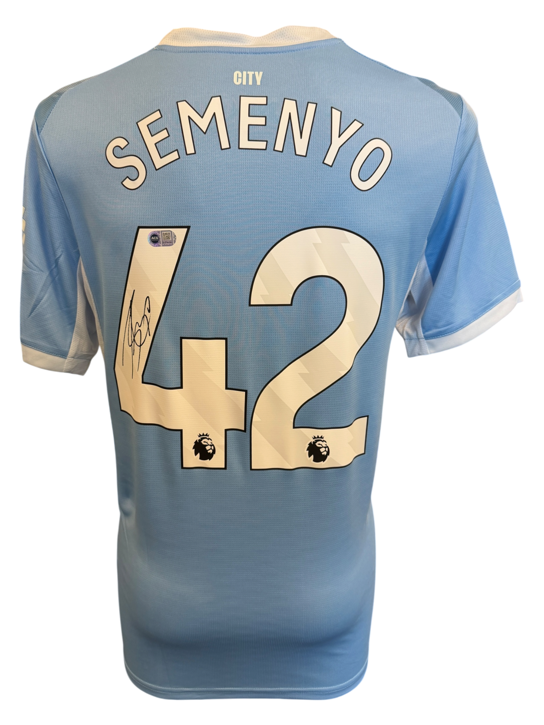 ANTOINE SEMENYO SIGNED MANCHESTER CITY FC 26/27 HOME SHIRT (ACG CERT AG19185)-1