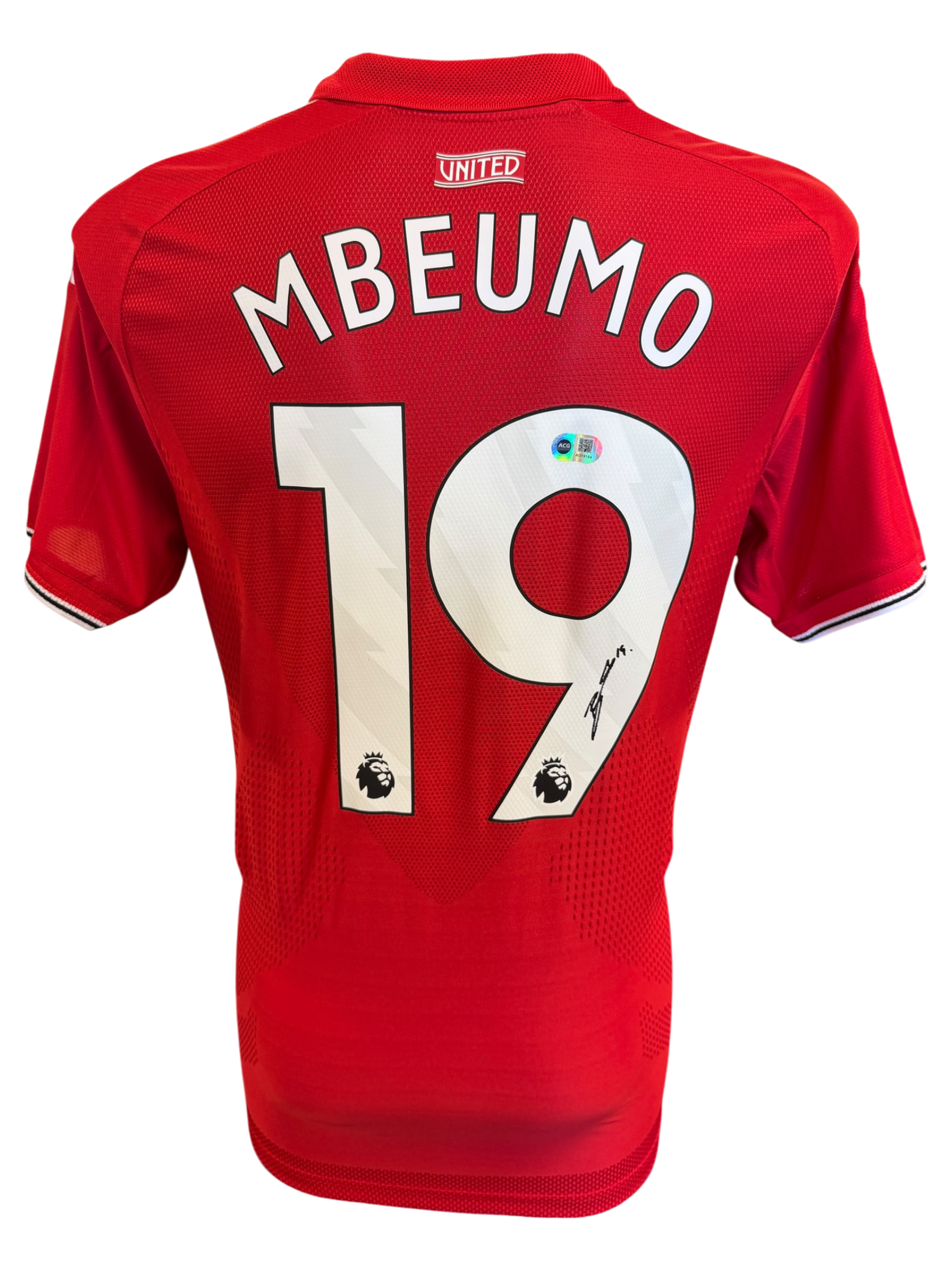 BRYAN MBEUMO SIGNED 2026/27 MANCHESTER UTD HOME SHIRT (ACG CERT AG19194)-1