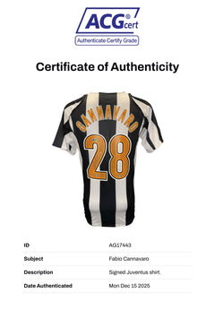 FABIO CANNAVARO SIGNED JUVENTUS 2004/05 HOME SHIRT (ACG CERT AG17443)-4