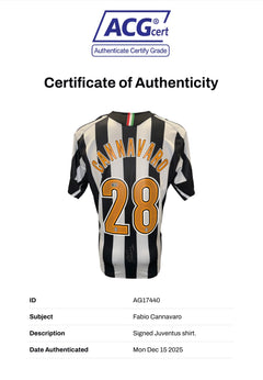 FABIO CANNAVARO SIGNED JUVENTUS 2005/06 HOME SHIRT (ACG CERT AG17440)-4