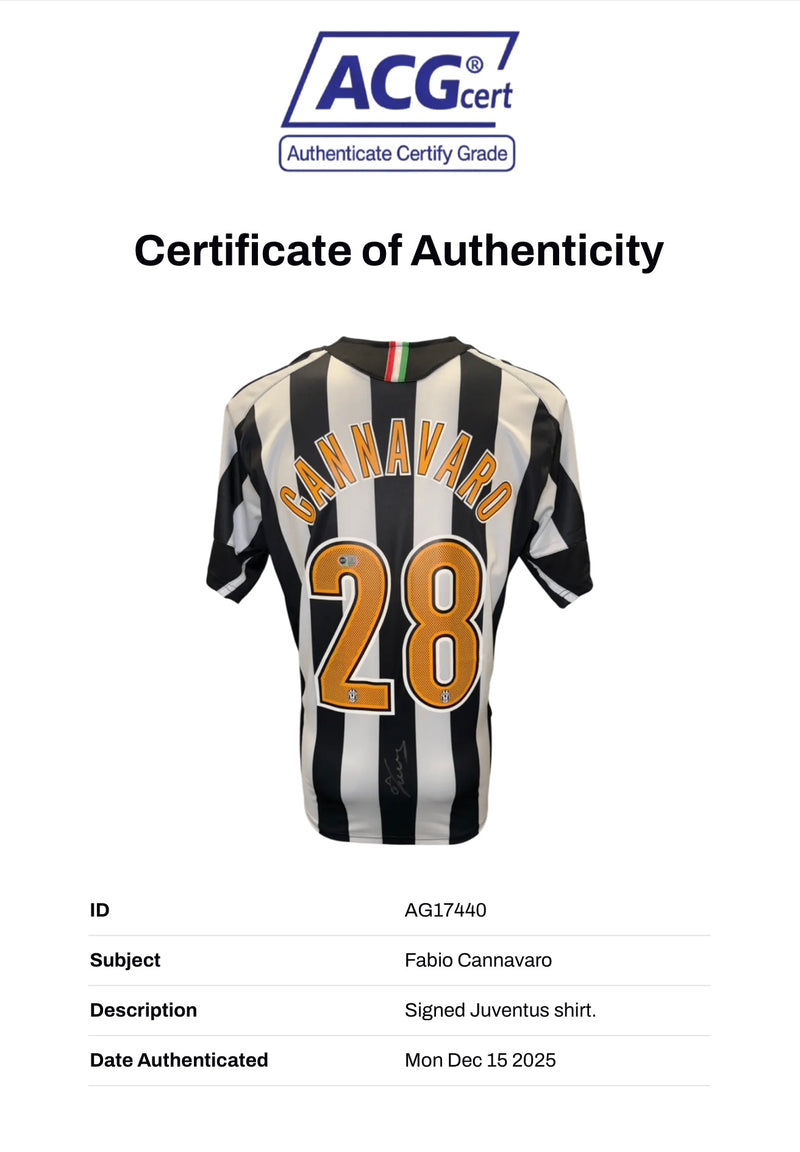 FABIO CANNAVARO SIGNED JUVENTUS 2005/06 HOME SHIRT (ACG CERT AG17440)-4