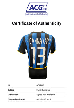 FABIO CANNAVARO SIGNED INTERNAZIONALE 2002/03 HOME SHIRT (ACG CERT AG17446)-4