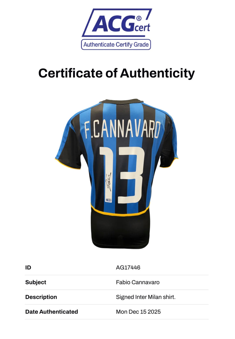 FABIO CANNAVARO SIGNED INTERNAZIONALE 2002/03 HOME SHIRT (ACG CERT AG17446)-4