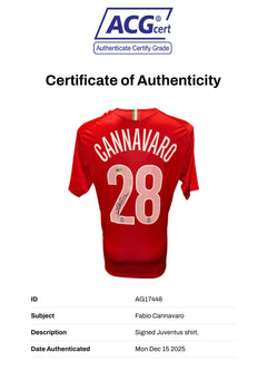 FABIO CANNAVARO SIGNED JUVENTUS 2005/06 THIRD SHIRT (ACG CERT AG17448)-4