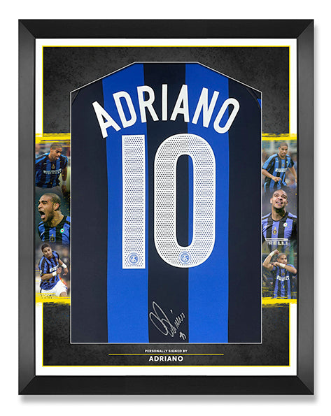 ADRIANO SIGNED & FRAMED INTER MILAN 2004/05 HOME SHIRT (ACG CERT)