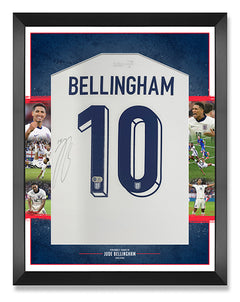 JUDE BELLINGHAM SIGNED & FRAMED ENGLAND 2024/26 HOME SHIRT (ACG CERT)-1