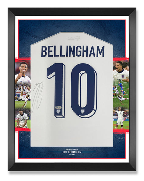 JUDE BELLINGHAM SIGNED & FRAMED ENGLAND 2024/26 HOME SHIRT (ACG CERT)