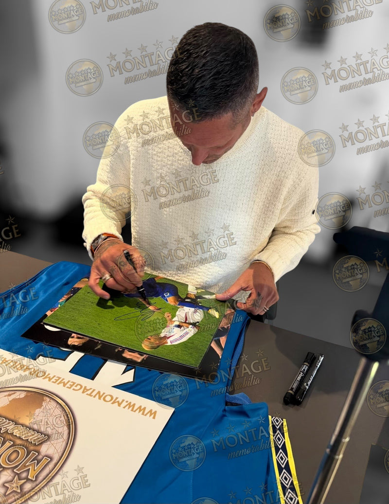 MARCO MATERAZZI SIGNED ITALY WORLD CUP ZIDANE 14x11 PHOTO (ACG CERT AG17422)-3