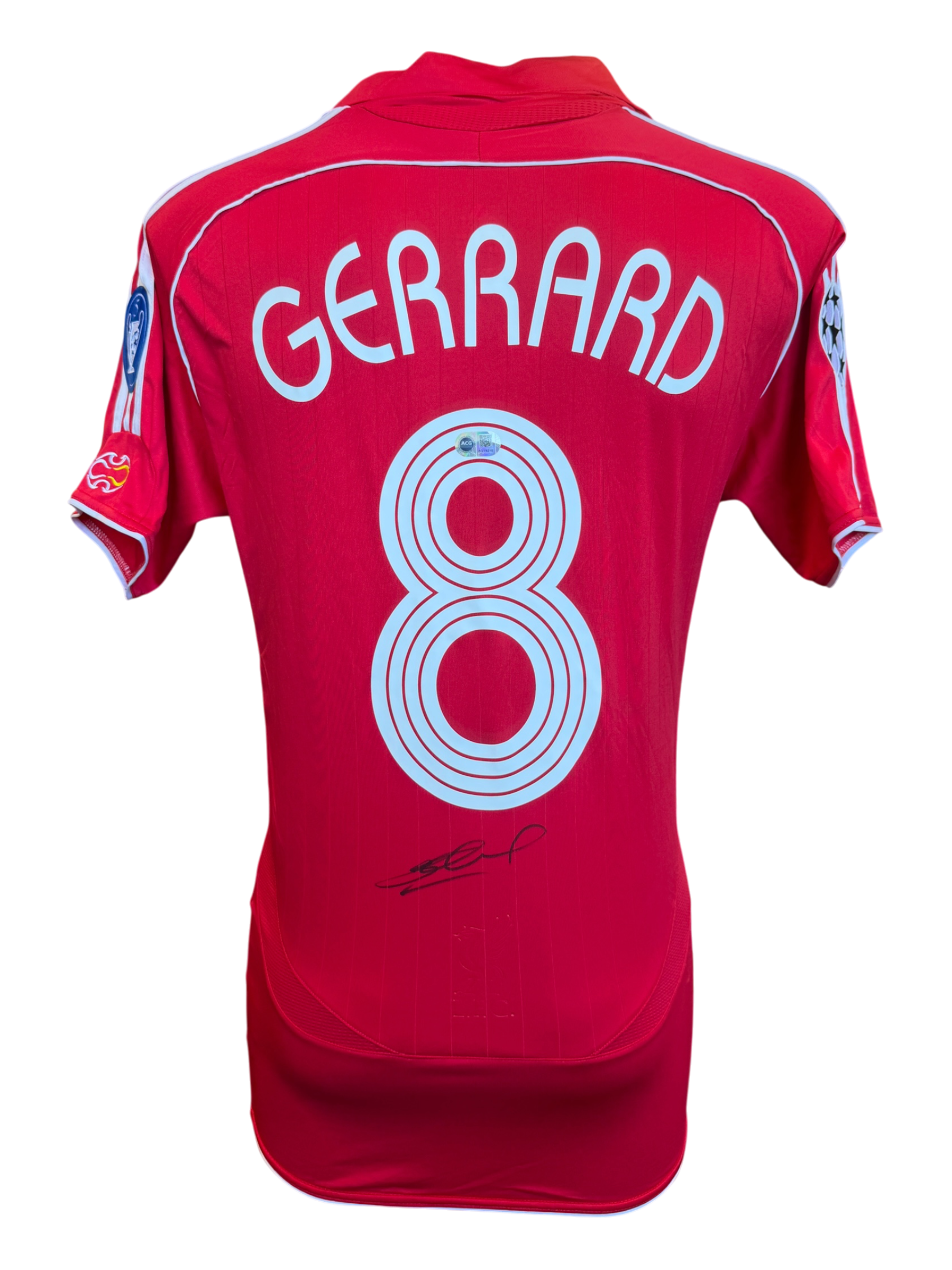 STEVEN GERRARD SIGNED LIVERPOOL FC 2007/08 HOME SHIRT (ACG CERT AG19210)-1