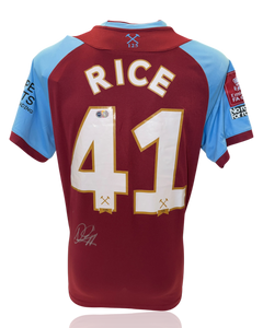 DECLAN RICE SIGNED WEST HAM UNITED 2021/22 HOME SHIRT (ACG CERT AG17618)-1