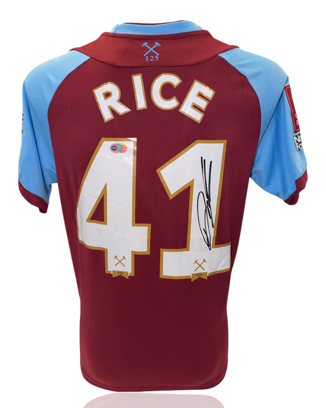 DECLAN RICE SIGNED WEST HAM UNITED 2021/22 HOME SHIRT (ACG CERT AG17619)-1
