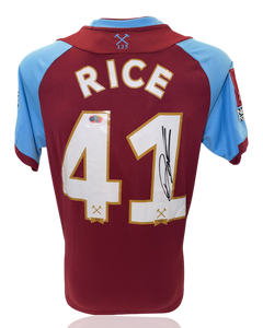 DECLAN RICE SIGNED WEST HAM UNITED 2021/22 HOME SHIRT (ACG CERT AG17619)-1