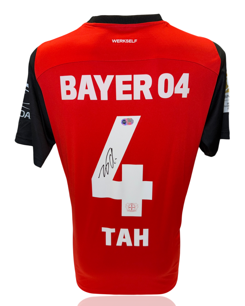JONATHAN TAH SIGNED 2024/25 BAYER 04 LEVERKUSEN HOME SHIRT (ACG CERT AG17637)-1