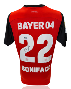 VICTOR BONIFACE SIGNED 2024/25 BAYER 04 LEVERKUSEN HOME SHIRT (ACG CERT AG17638)-1