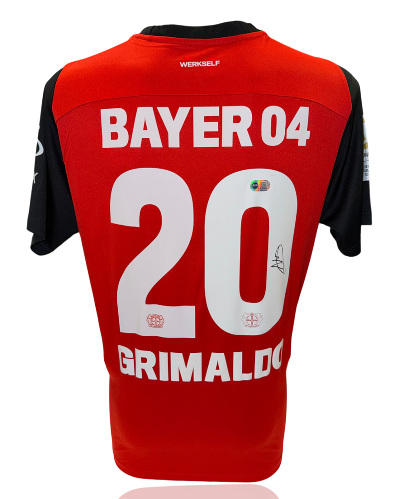 ALEJANDRO GRIMALDO SIGNED 2024/25 BAYER 04 LEVERKUSEN HOME SHIRT (ACG CERT AG17639)-1