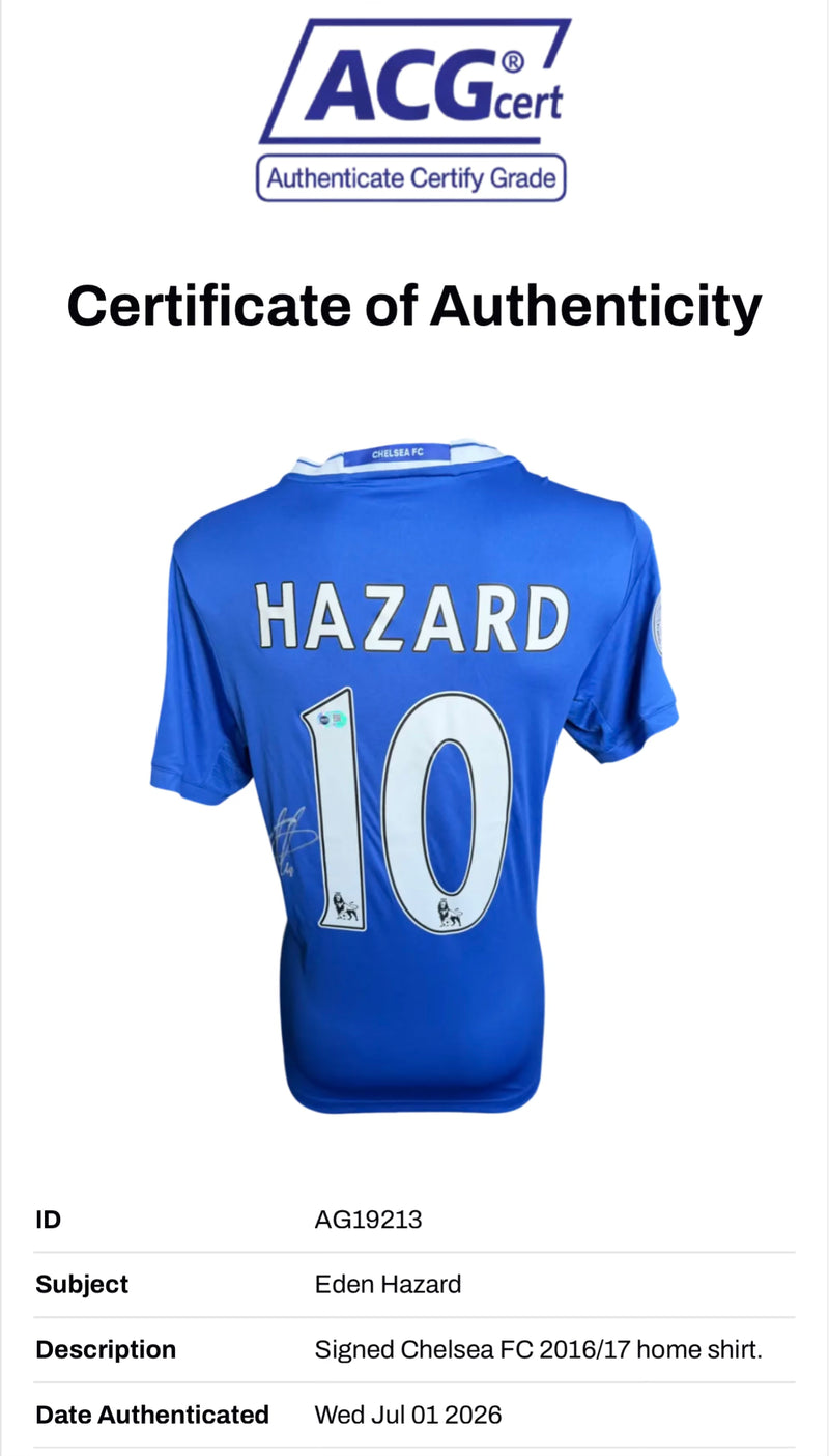 EDEN HAZARD SIGNED CHELSEA 2016/17 HOME SHIRT (ACG CERT AG19213)-3