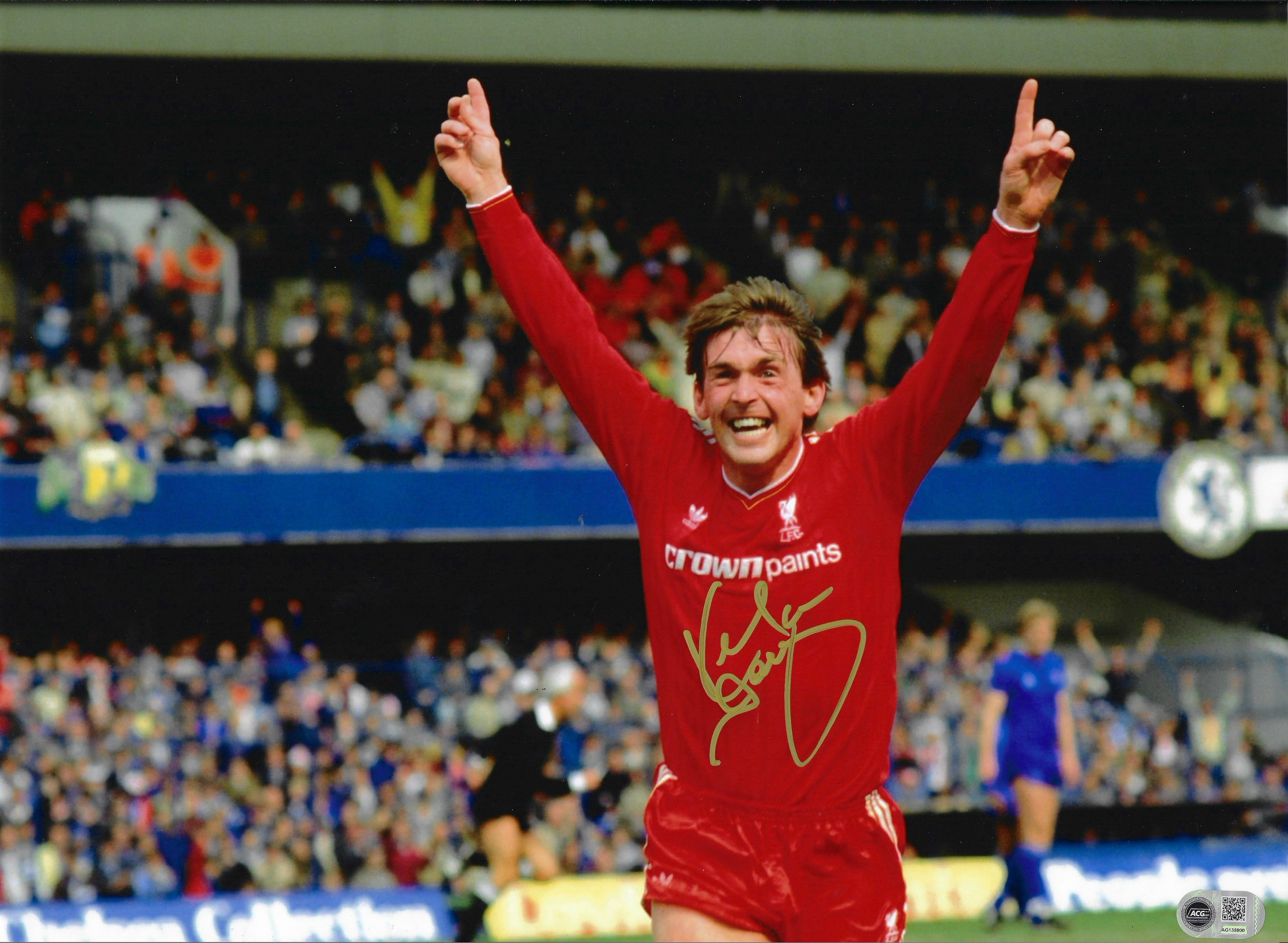 KENNY DALGLISH SIGNED LIVERPOOL CHELSEA GOAL 86 16X12 PHOTO (ACG CERT AG135900)