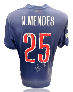 NUNO MENDES SIGNED 24/25 PARIS SAINT-GERMAIN PSG HOME SHIRT (ACG CERT AG17747)-1