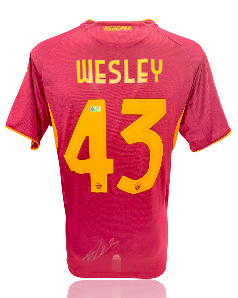 WESLEY SIGNED AS ROMA 2025/26 HOME SHIRT (ACG CERT AG17754)-1