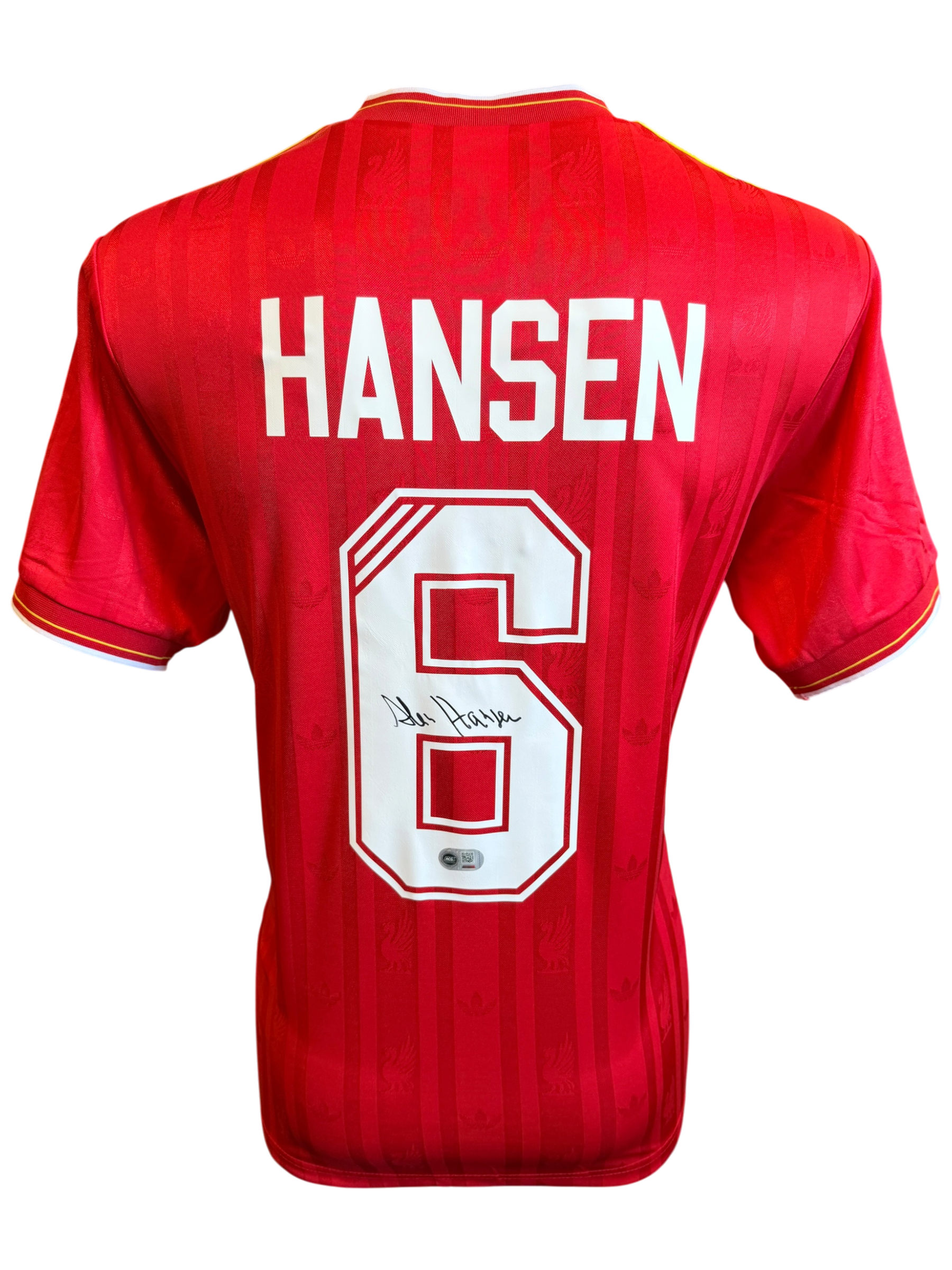 ALAN HANSEN SIGNED LIVERPOOL FC 1986 HOME SHIRT (ACG CERT AG135955)