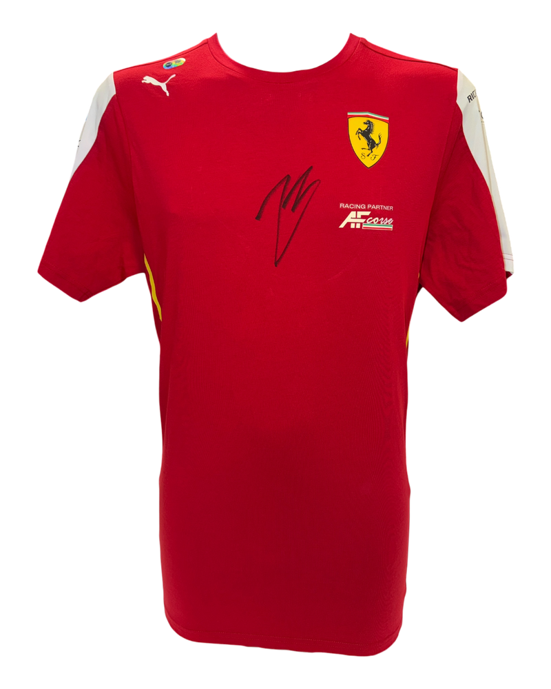 CHARLES LECLERC SIGNED FERRARI PUMA 2025 FORMULA 1 T-SHIRT (ACG CERT AG17770)-1