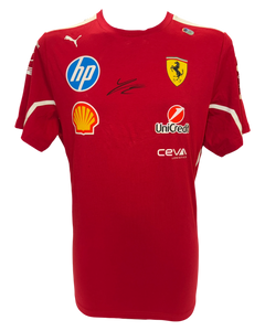 CHARLES LECLERC SIGNED FERRARI PUMA 2025 FORMULA 1 T-SHIRT (ACG CERT AG17771)-1