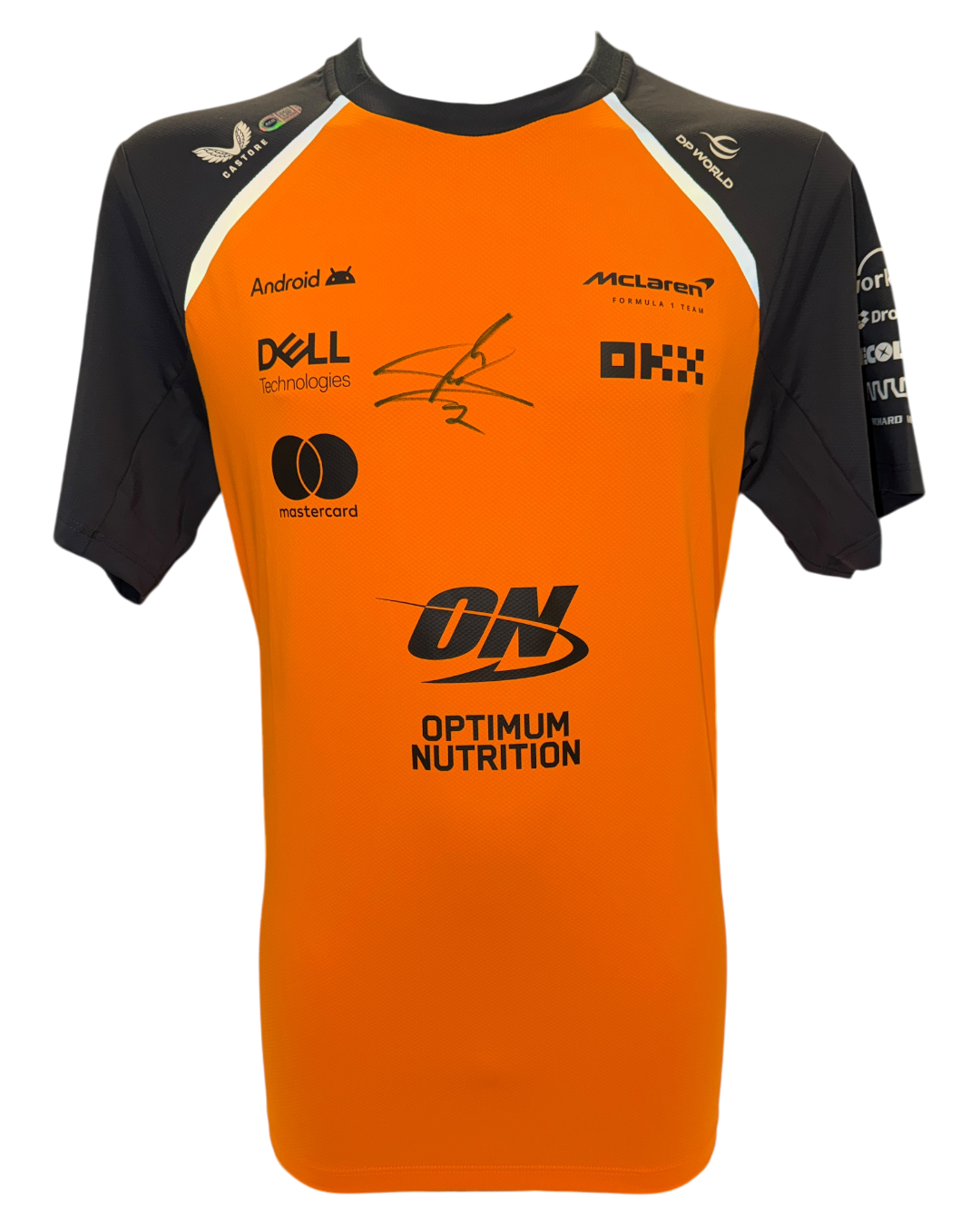 LANDO NORRIS SIGNED MCLAREN FORMULA 1 CHAMPION T-SHIRT (ACG CERT AG17778)