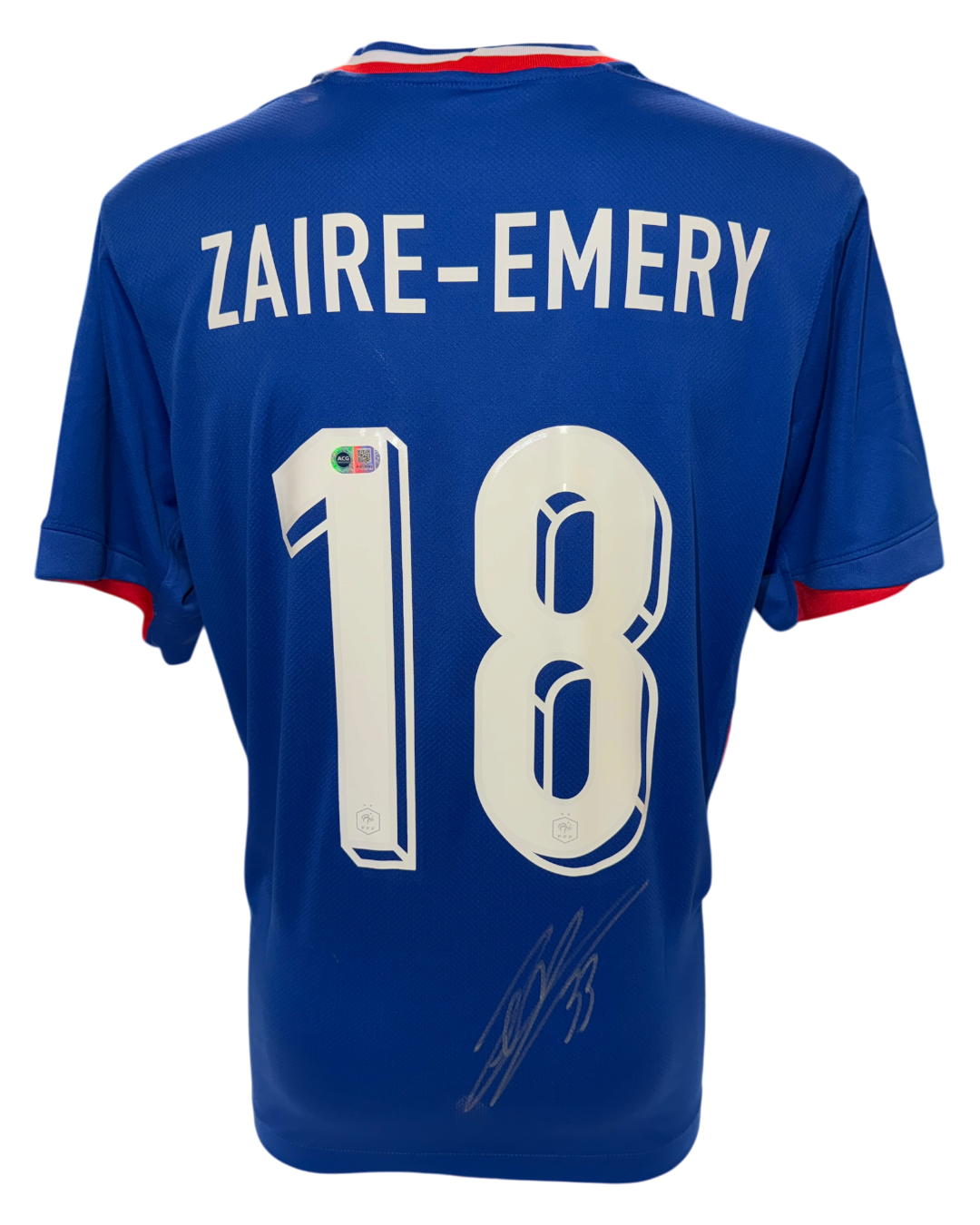 WARREN ZAIRE-EMERY SIGNED FRANCE EURO 2024 HOME SHIRT (ACG CERT AG17782)