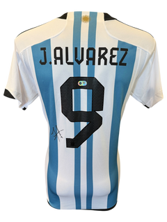 JULIAN ALVAREZ SIGNED ARGENTINA 2022 WORLD CUP WINNERS SHIRT (ACG CERT AG19305)-1