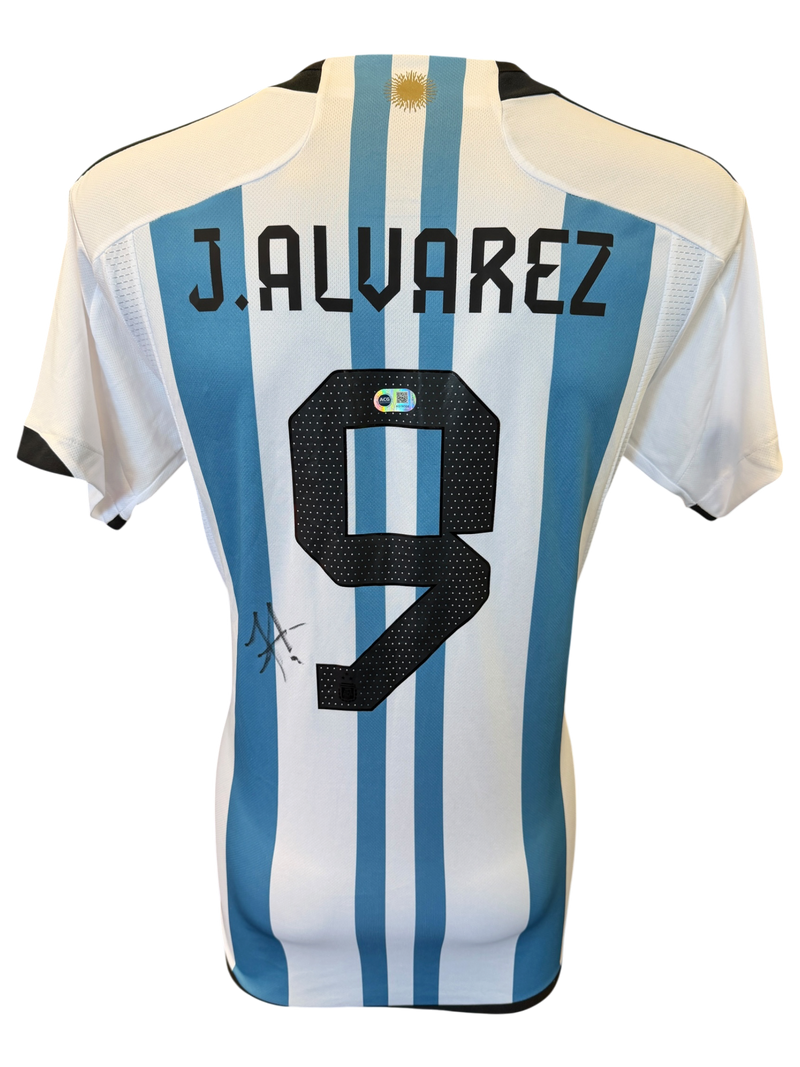 JULIAN ALVAREZ SIGNED ARGENTINA 2022 WORLD CUP WINNERS SHIRT (ACG CERT AG19305)-1