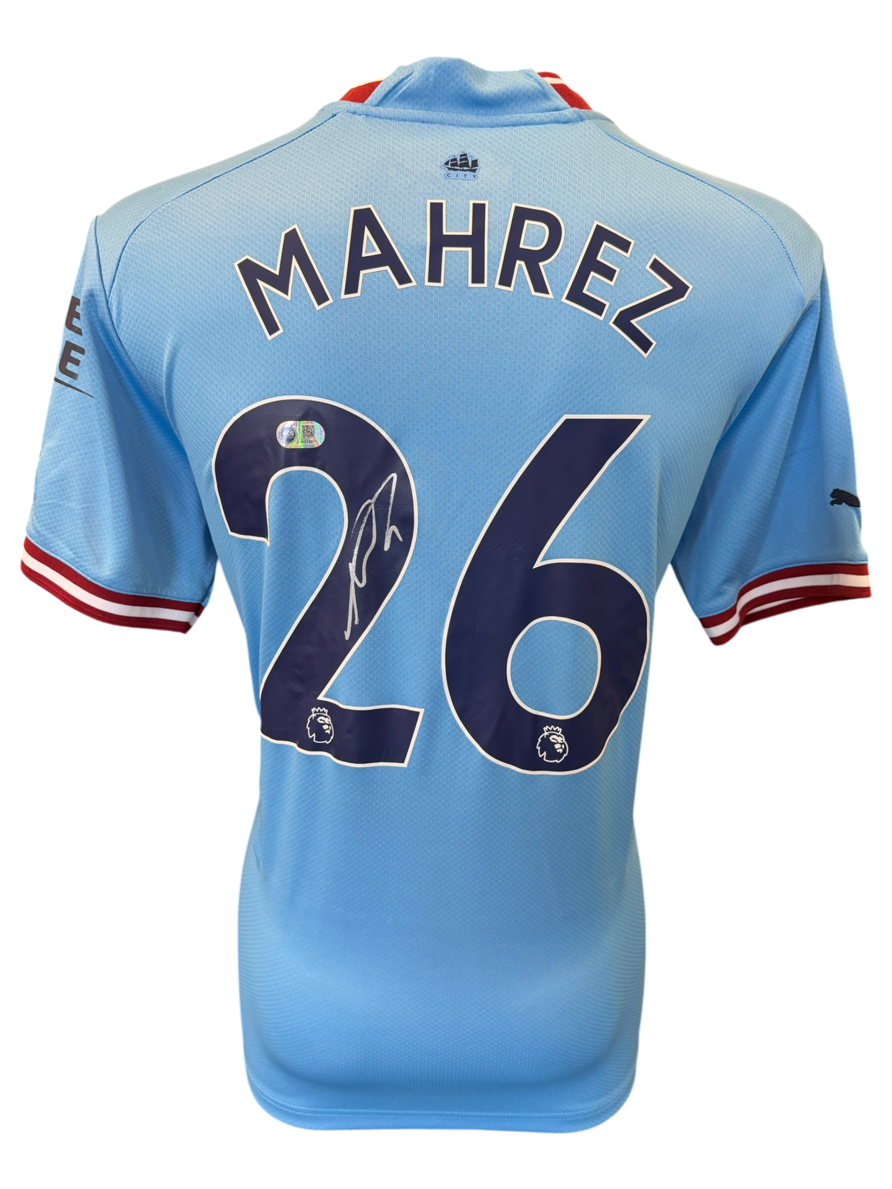 RIYAD MAHREZ SIGNED 2022/23 MANCHESTER CITY HOME SHIRT (ACG CERT AG19317)-1